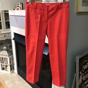 Talbots Petite Signature Deep Dark Coral Salmon Capri Trouser Cropped Pants
